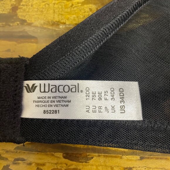 Wacoal Ultimate Side Smoother Wireless Bra Black Sz 34DD 852281 - Picture 3 of 5